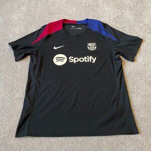 Nike FC Barcelona Strike Jersey Mens Large Black Soccer Dri-Fit Knit Lightweight